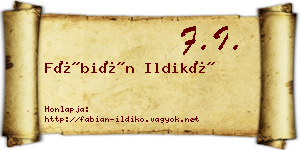 Fábián Ildikó névjegykártya